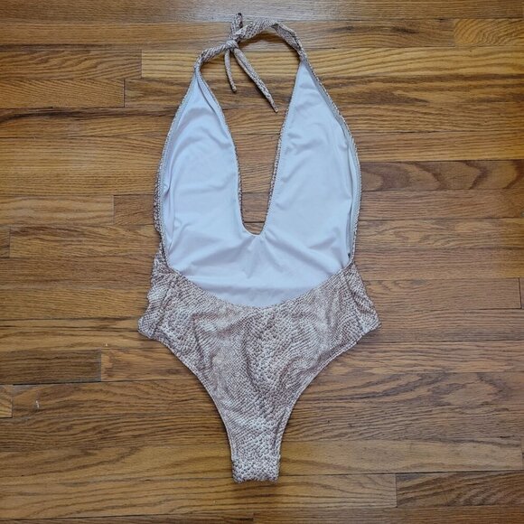 NWT URBAN OUTFITTERS | Out From Under Plunge Snakeskin Swimsuit | Sz. M - Picture 4 of 7
